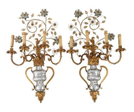 Paar opulente Wandleuchten
in der Art von Banci Fi