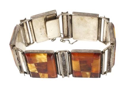Pulsera de Fischlandschmuck con ámbar
hacia 1970, 