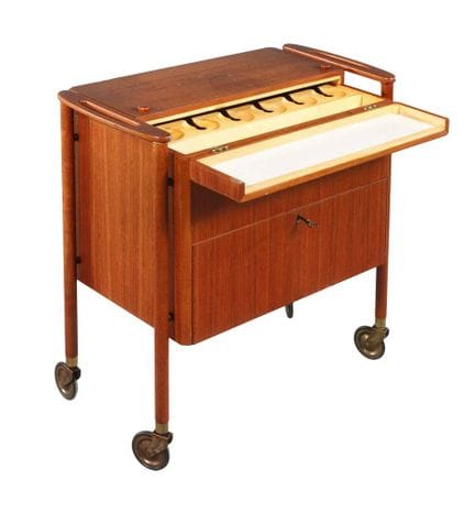 Barwagen Teakholz
wohl Dänemark, 1960er Jahre, Tea