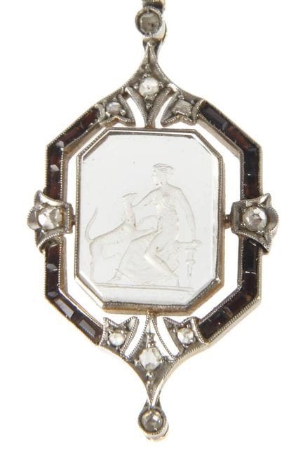 Feiner Anhänger
um 1920, Weiß- und Gelbgold geprüf