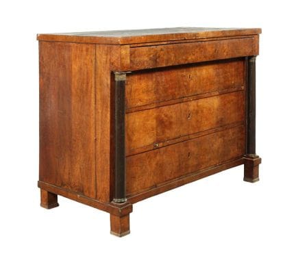 Biedermeier column chest
c. 1820, walnut veneer on