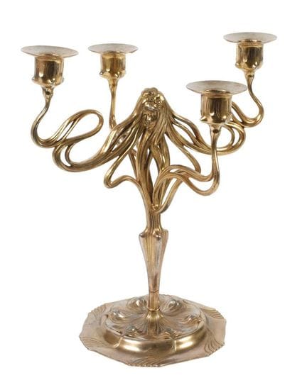 Orivit figürlicher Leuchter Jugendstil  
um 1904, 