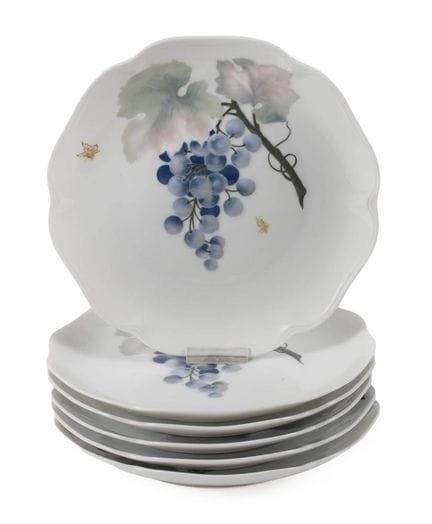 Rosenthal sechs Obstteller Pâte sur Pâte-Dekor
Dek