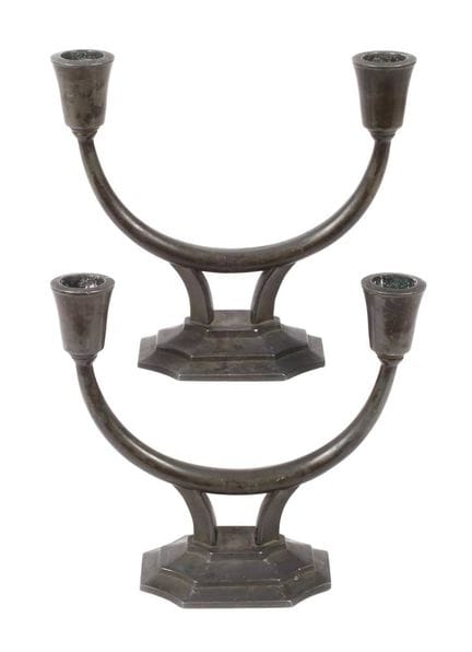 Just Andersen Paar Leuchter 
Dänemark, um 1920, am