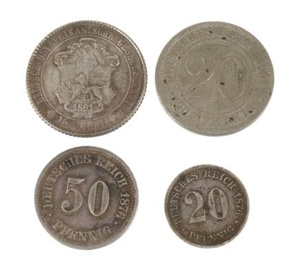 Lot de pièces d'argent de l'Empire allemand
dont u