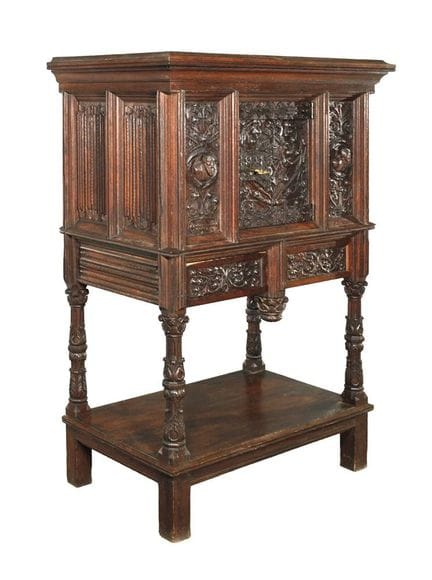 Renaissance-style cabinet
19th century, solid oak,