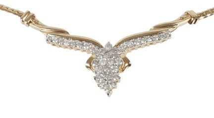 Collar con brillantes
de época moderna, oro amaril