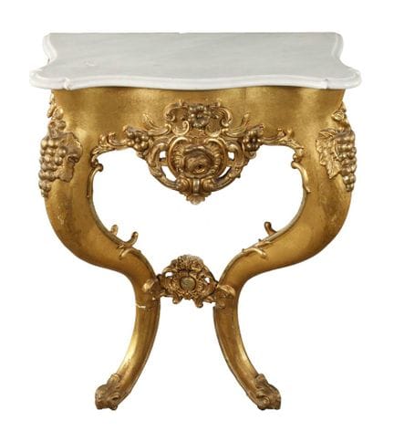 Kleine Spiegelkonsole Neobarock 
um 1860, Nadelhol
