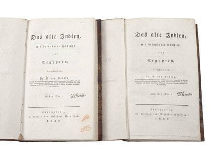Deux volumes de *L'Inde ancienne* de Bohlen
*L'Ind