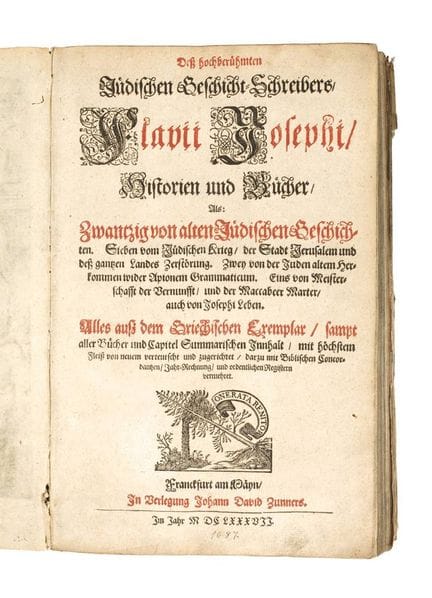 Histoire juive de Flavius Josèphe, 1687 
Du très c