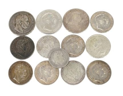 Lot de pièces d'argent de Prusse
dont 1 thaler de 