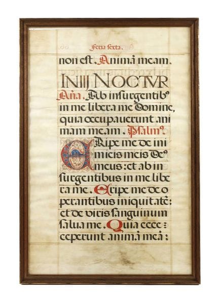 Foglio di antifonario
1600 circa, testo latino in 