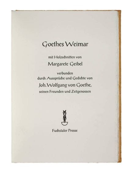 La Weimar di Goethe
con xilografie di Margarete Ge