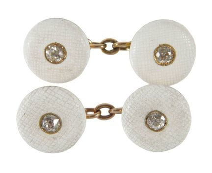 Par de botones de manga con diamantes
Oro amarillo