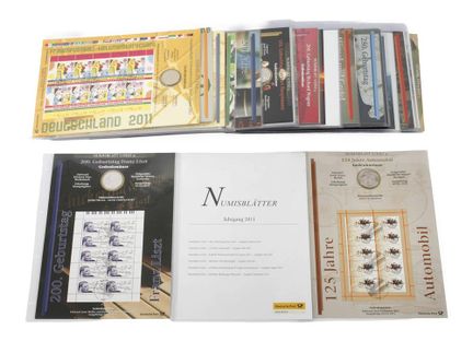 Lot de fiches numismatiques de la RFA
26 pièces de