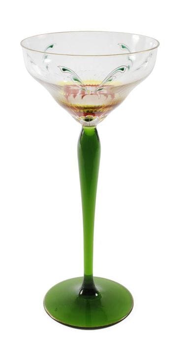 Theresienthal Stängelglas 
um 1910, farbloses und 