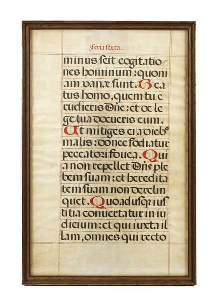 Foglio di antifonario
1600 circa, testo latino in 
