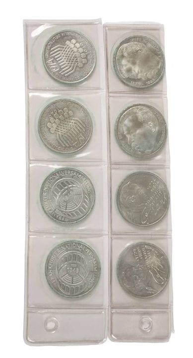 Lot de 5 pièces commémoratives de 5 DM de la RFA
h
