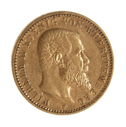 10 marks d'or du Wurtemberg
1893 F, Guillaume II, 