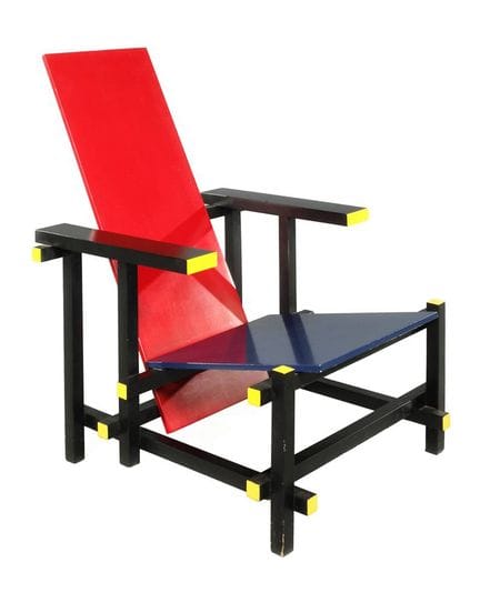 nach Gerrit Th. Rietveld, Armlehnstuhl "Red & Blue