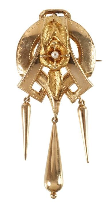 Gustav Dahlgren &amp; Co., Malmö. Broche de oro
ha