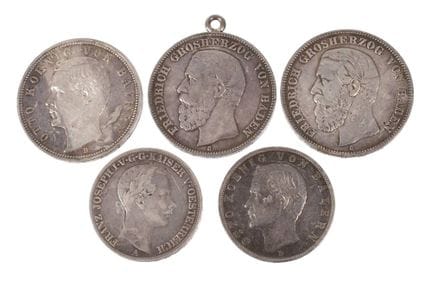 Lot de pièces d'argent de l'Empire allemand
dont u