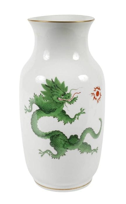 Grand vase à balustres de Meissen « Dragon vert de