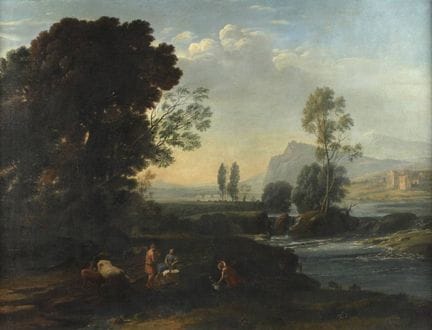 Robert Häusler, Paisaje con la huida a Egipto
basa