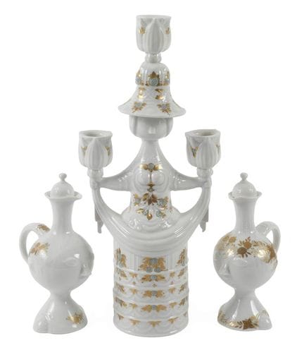 Chandelier figuratif Rosenthal et deux petites cru