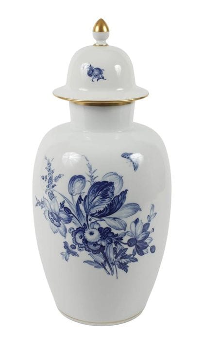Vase de sol Meissen « Fleur bleue »
marque « Schwe
