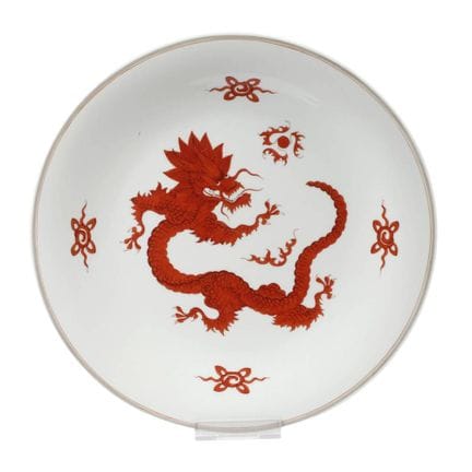 Grande assiette murale de Meissen « Dragon Ming ro