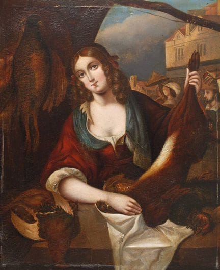 La venditrice di selvaggina
Giovane donna che, pre