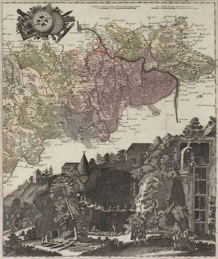 Matthäus Seutter, mapa de la minería en los Montes