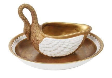 Potschappel Dresde, tasse « cygne »
marques estamp