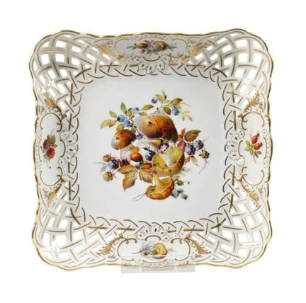 Meissen coupe ajourée décor champignon
marque d'ép
