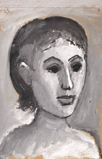 A. R. Penck, attribuito, Ritratto di donna rivolto