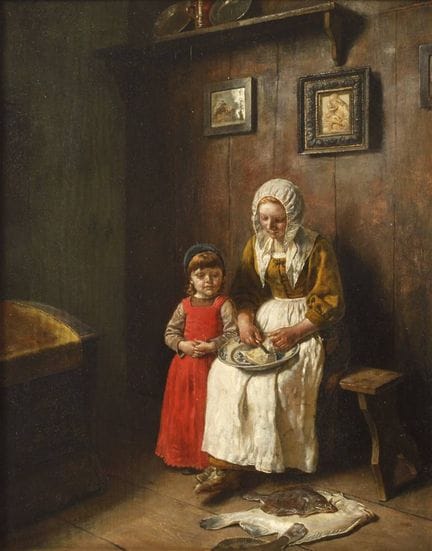 Heinrich Breling, La limpiadora de pescado
En una 
