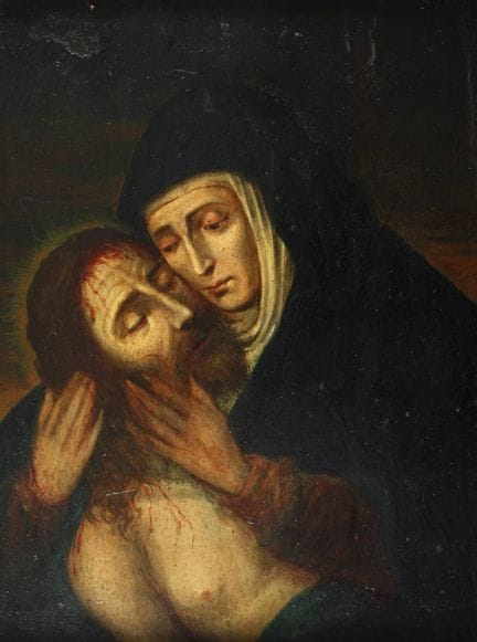 Piedad
Cristo en los brazos de su madre María; en 