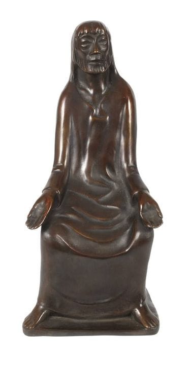 恩斯特·巴拉赫，《传道基督》
1931年草图，1931年署名“E. Barlach”，铸标“arsm
