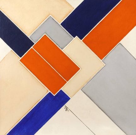 Rolf Hans, "Orange-Blau" 
composizione geometrica 