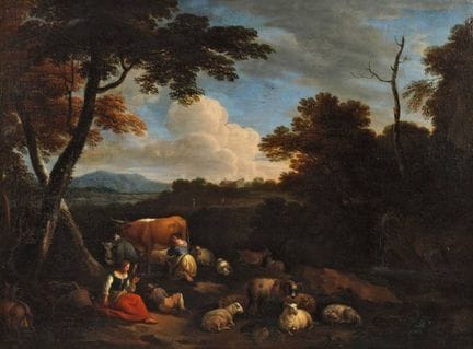 Martinius de la Court, Paisaje pastoral al atardec