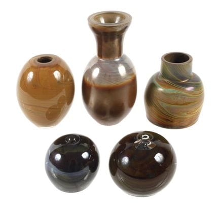 Cinq vases en verre de Steinglas « Studioglas »
In