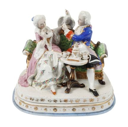 Couple galant en tête-à-tête, ensemble d'écriture
