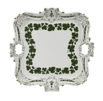 Grand plateau de cérémonie de Meissen, décor de fe