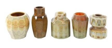 Cinq vases en verre lithyal « Studioglas »
Interpr
