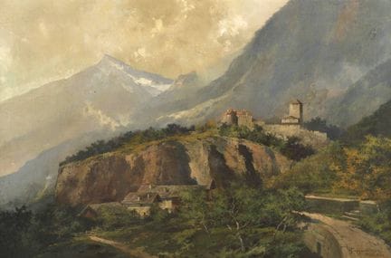 Theodor Guggenberger, Paisaje con castillo
Paisaje