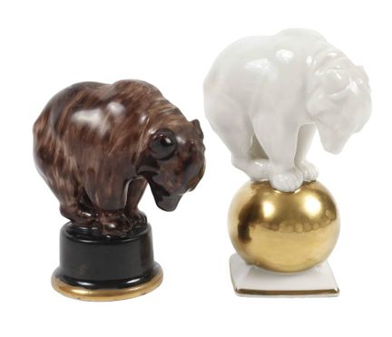 Petits ours bruns et ours polaires Hutschenreuther
