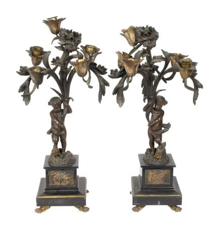 Paire de candélabres figuratifs
France, 19e siècle