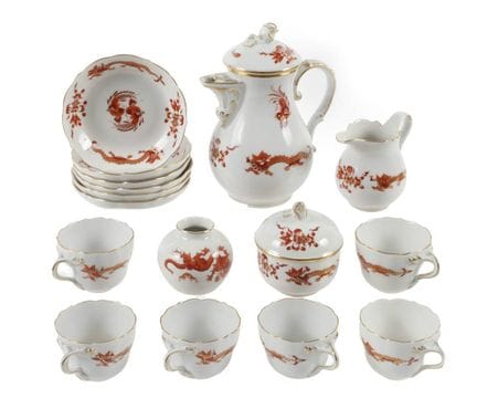 Service à moka Meissen « Le riche dragon rouge »
p