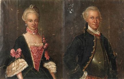 Retratos a dúo del matrimonio Grotthuß
Dos retrato